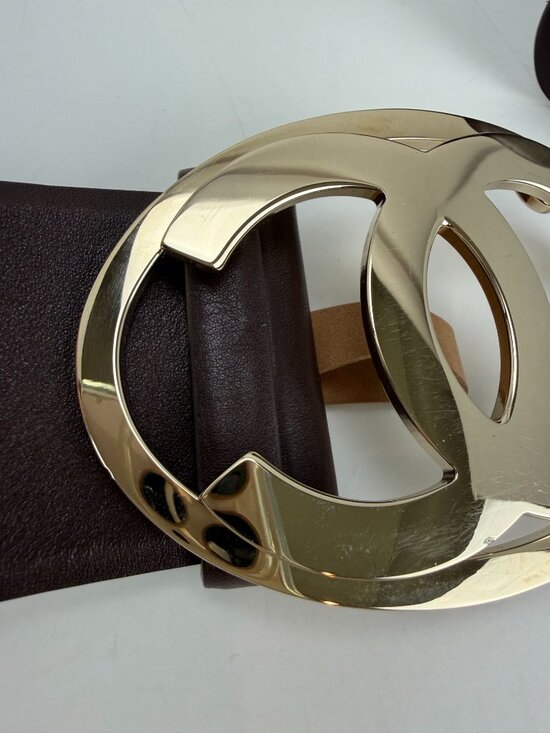 Chanel Interlocking CC Logo Brown Leather Belt 95/38 main image 10